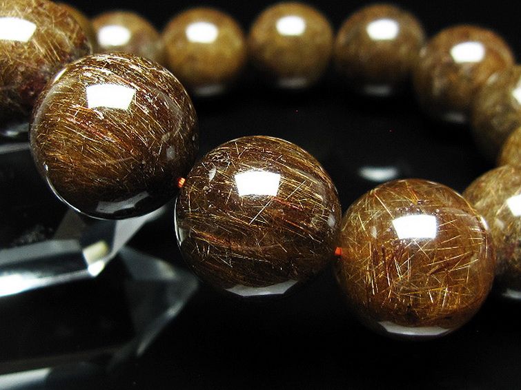 金針ルチル水晶 ブレスレット 17mm [t15-11359] 3枚目
