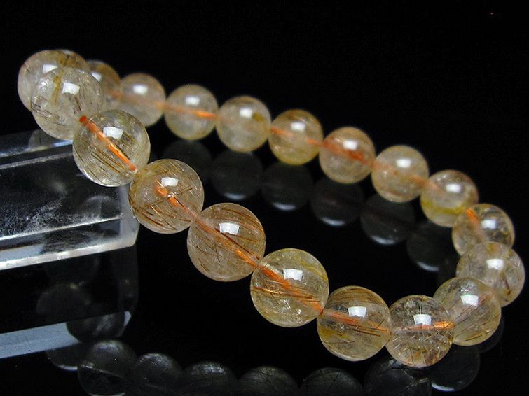 ファイナルグレード金針ルチル水晶 ブレスレット 10mm [t15-11365] 1枚目