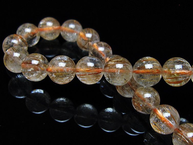 ファイナルグレード金針ルチル水晶 ブレスレット 8mm [t15-11390] 2枚目