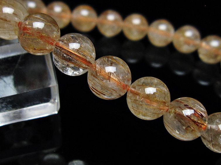ファイナルグレード金針ルチル水晶 ブレスレット 8mm [t15-11410] 3枚目