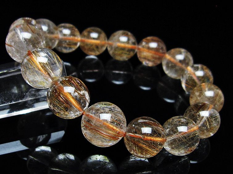 ファイナルグレード金針ルチル水晶 ブレスレット 13mm [t15-11449] 1枚目