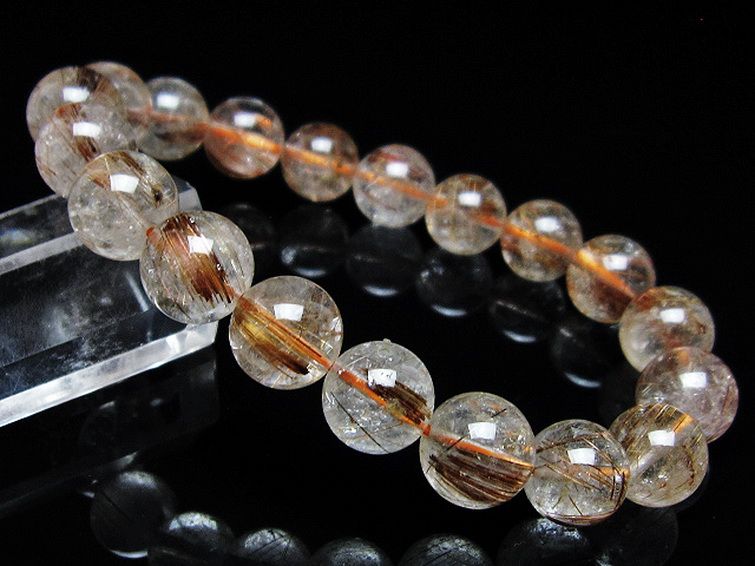 ファイナルグレード金針ルチル水晶 ブレスレット 11mm [t15-11465] 1枚目