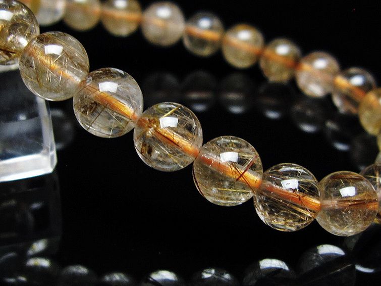 ファイナルグレード金針ルチル水晶 ブレスレット 8mm [t15-11472] 3枚目