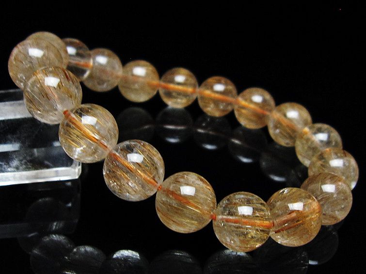 ファイナルグレード金針ルチル水晶 ブレスレット 12mm [t15-11488] 1枚目