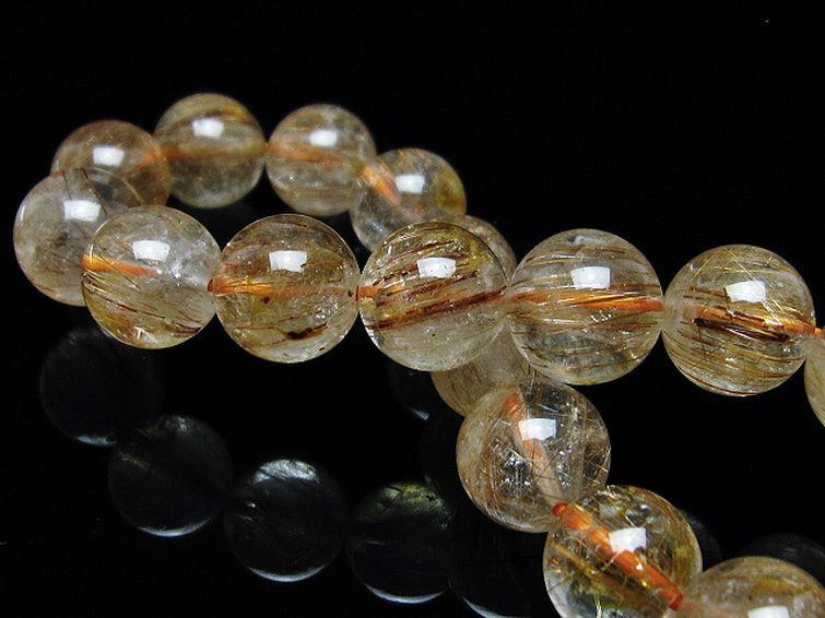 ファイナルグレード金針ルチル水晶 ブレスレット 11mm [t15-11492] 2枚目
