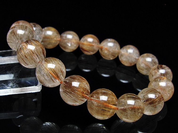 ファイナルグレード金針ルチル水晶 ブレスレット 13mm [t15-11495] 1枚目