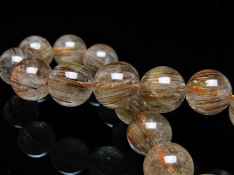ファイナルグレード金針ルチル水晶 ブレスレット 13mm [t15-11495] 2枚目