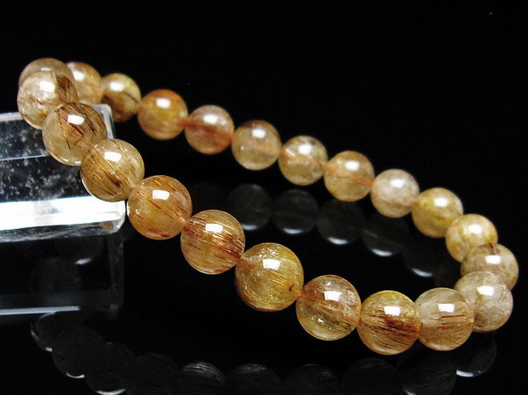 ファイナルグレード金針ルチル水晶 ブレスレット 8mm [t15-11513] 1枚目