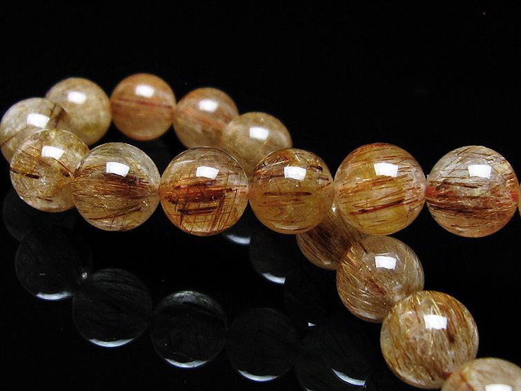 ファイナルグレード金針ルチル水晶 ブレスレット 8mm [t15-11513] 2枚目