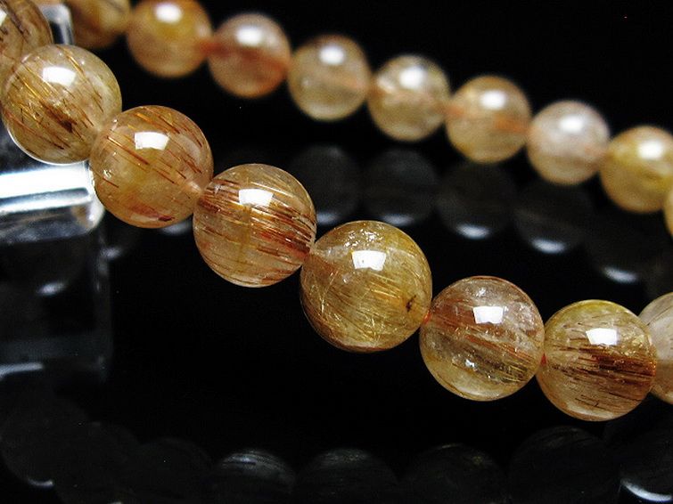 ファイナルグレード金針ルチル水晶 ブレスレット 8mm [t15-11513] 3枚目
