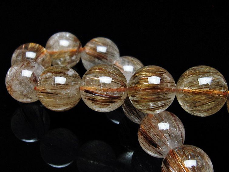 ファイナルグレード金針ルチル水晶 ブレスレット 13mm [t15-11517] 2枚目