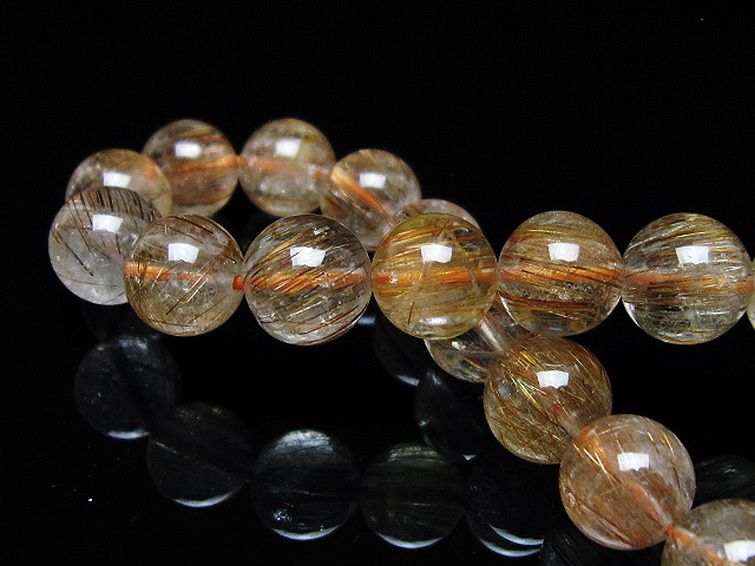 ファイナルグレード金針ルチル水晶 ブレスレット 10mm [t15-11529] 2枚目