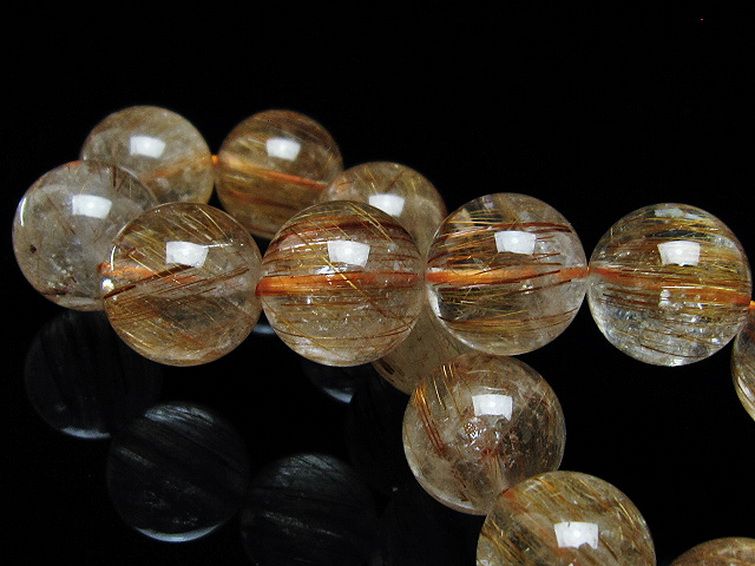 ファイナルグレード金針ルチル水晶 ブレスレット 15mm [t15-11534] 2枚目