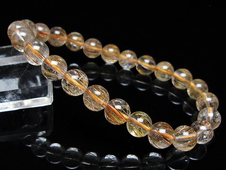 ファイナルグレード金針ルチル水晶 ブレスレット 8mm [t15-11538] 1枚目