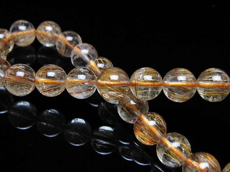 ファイナルグレード金針ルチル水晶 ブレスレット 8mm [t15-11538] 2枚目