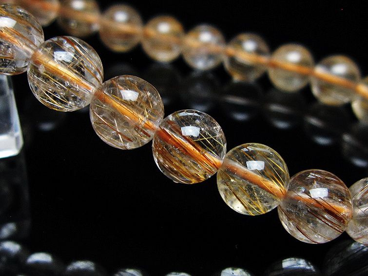 ファイナルグレード金針ルチル水晶 ブレスレット 8mm [t15-11538] 3枚目