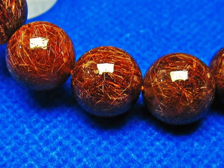 金針ルチル水晶 ブレスレット 13mm [T15-9128] 2枚目