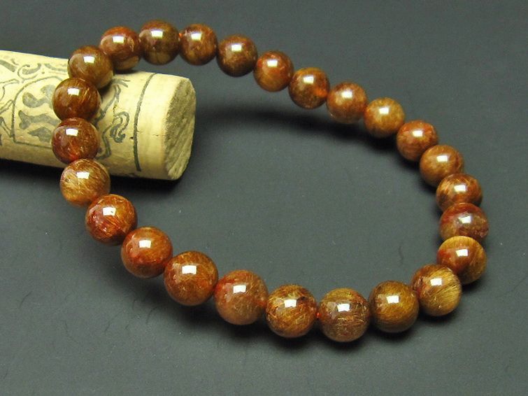 金針ルチル水晶 ブレスレット 8mm [t15-9615] 1枚目