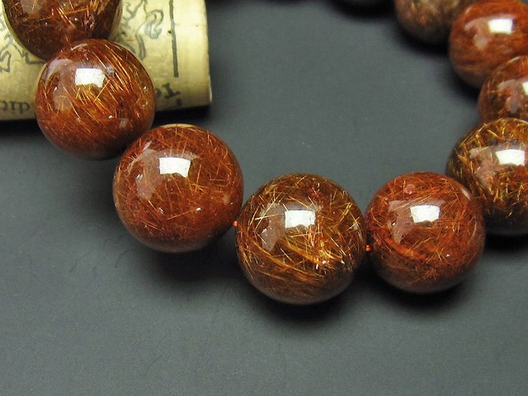 金針ルチル水晶 ブレスレット 17mm [T15-9626] 3枚目