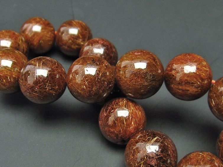 金針ルチル水晶 ブレスレット 14mm [T15-9633] 2枚目