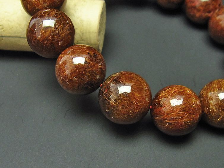 金針ルチル水晶 ブレスレット 14mm [T15-9633] 3枚目