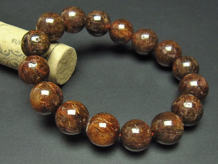 金針ルチル水晶 ブレスレット 14mm [t15-9639] 1枚目