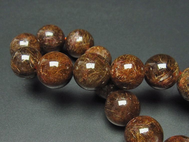 金針ルチル水晶 ブレスレット 14mm [t15-9639] 2枚目