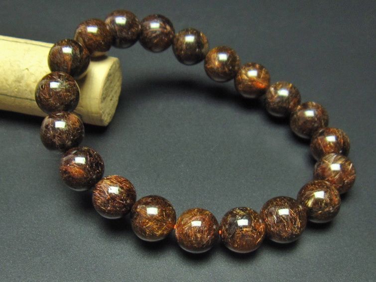 金針ルチル水晶 ブレスレット 11mm [T15-9647] 1枚目