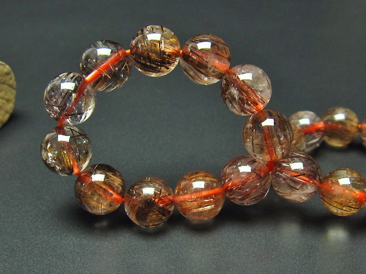 ファイナルグレード金針ルチル水晶 ブレスレット 9mm [t15-9653] 2枚目