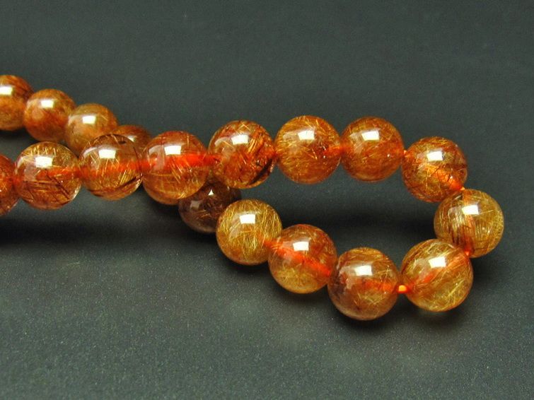 金針ルチル水晶 ブレスレット 9mm [T15-9779] 2枚目