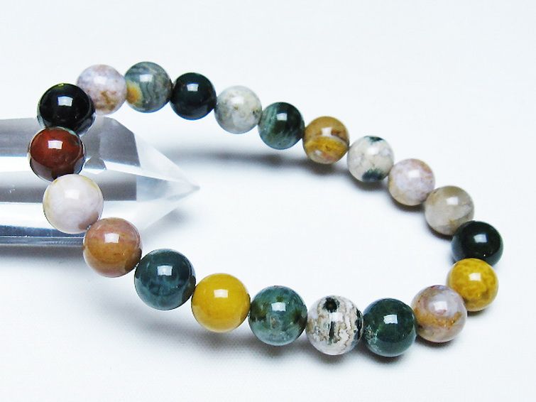 オーシャンジャスパー ブレスレット 9mm [t153-3382] 1枚目