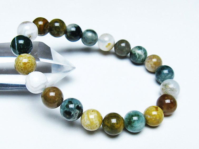 【超希少石/最強品質】天眼オーシャンジャスパー＊約11mm＊　天然石ブレスレット オーシャンジャスパー ブレスレット 11mm [t153-3409]