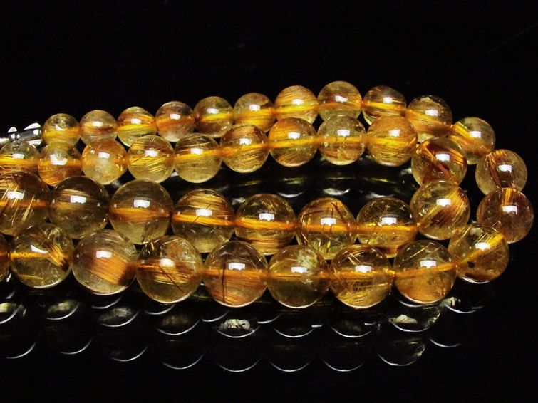 ゴールドタイチンルチル ネックレス 12mm [t162-351] 3枚目
