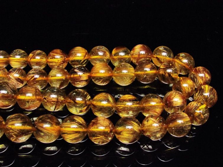 ゴールドタイチンルチル ネックレス 12mm [t162-369] 3枚目
