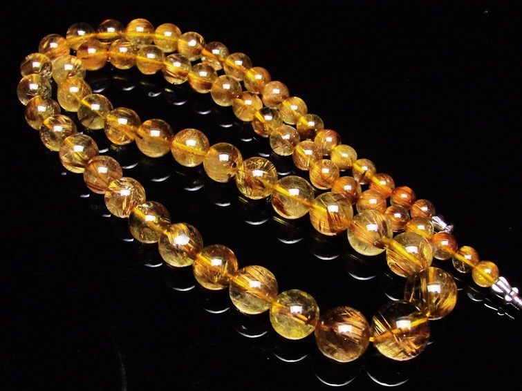 ゴールドタイチンルチル ネックレス 13mm [t162-434] 1枚目