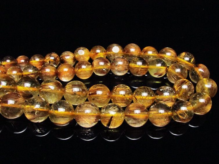 ゴールドタイチンルチル ネックレス 13mm [t162-434] 3枚目