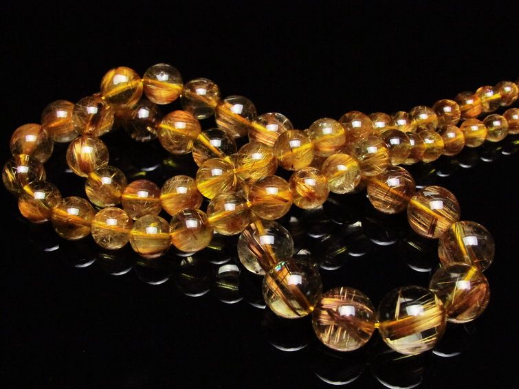 ゴールドタイチンルチル ネックレス 12mm [T162-444] 2枚目