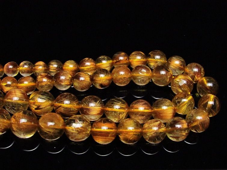 ゴールドタイチンルチル ネックレス 12mm [T162-444] 3枚目