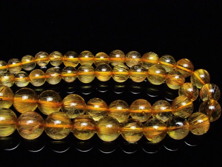 ゴールドタイチンルチル ネックレス 12mm [t162-449] 3枚目
