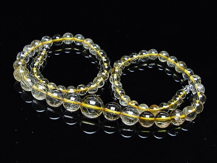 ゴールドタイチンルチル ネックレス 11mm [t162-670] 1枚目