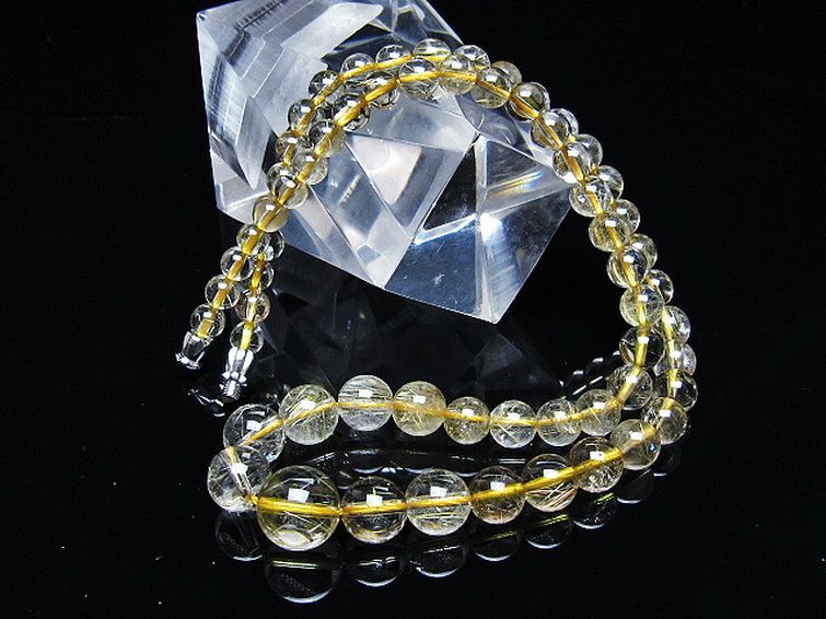 ゴールドタイチンルチル ネックレス 11mm [t162-670] 2枚目