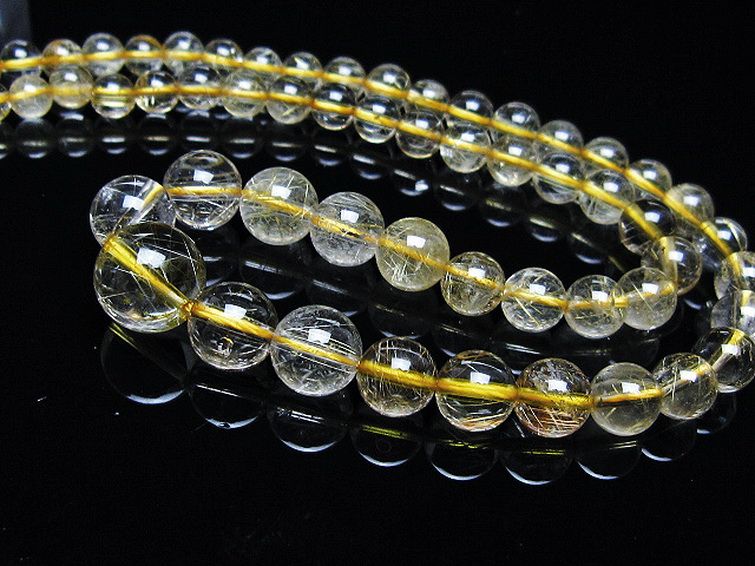 ゴールドタイチンルチル ネックレス 11mm [t162-670] 3枚目