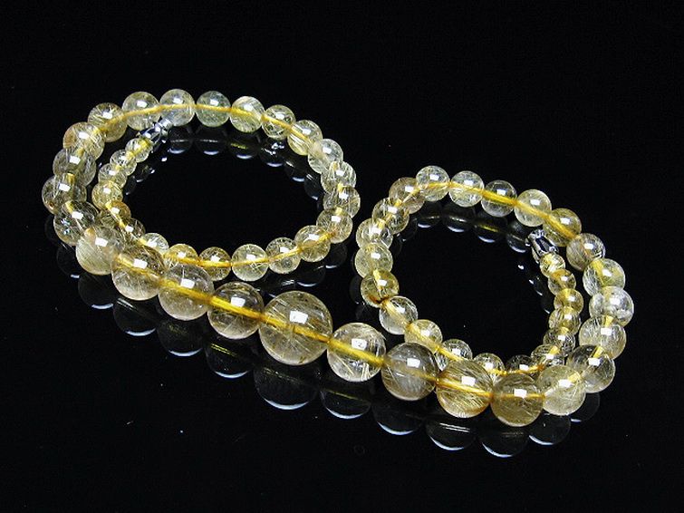 ゴールドタイチンルチル ネックレス 11mm [T162-681] 1枚目