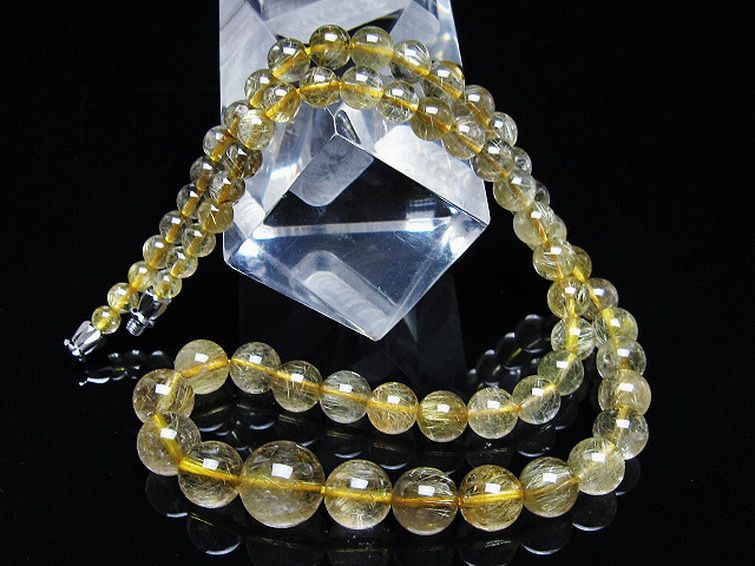 ゴールドタイチンルチル ネックレス 11mm [T162-681] 2枚目