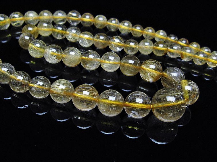 ゴールドタイチンルチル ネックレス 11mm [T162-681] 3枚目