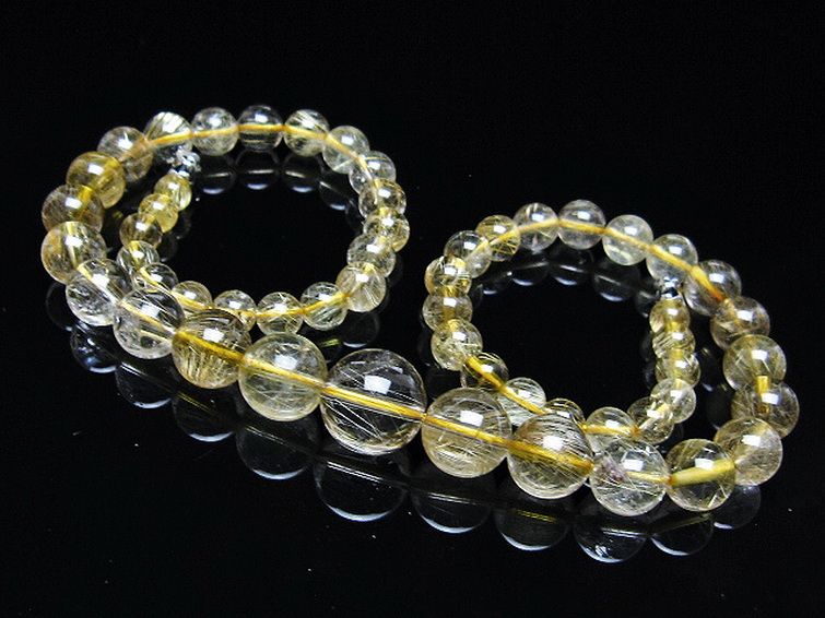 ゴールドタイチンルチル ネックレス 13mm [T162-687] 1枚目