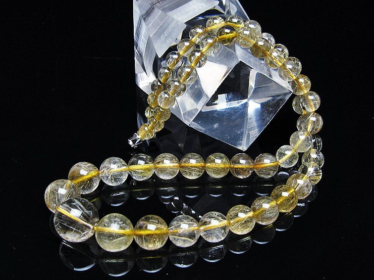 ゴールドタイチンルチル ネックレス 13mm [T162-687] 2枚目