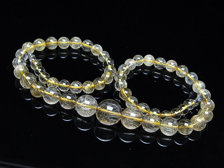 ゴールドタイチンルチル ネックレス 13mm [t162-688] 1枚目