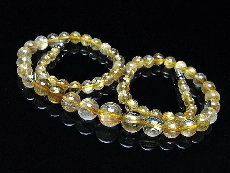 ゴールドタイチンルチル ネックレス 11mm [T162-698] 1枚目