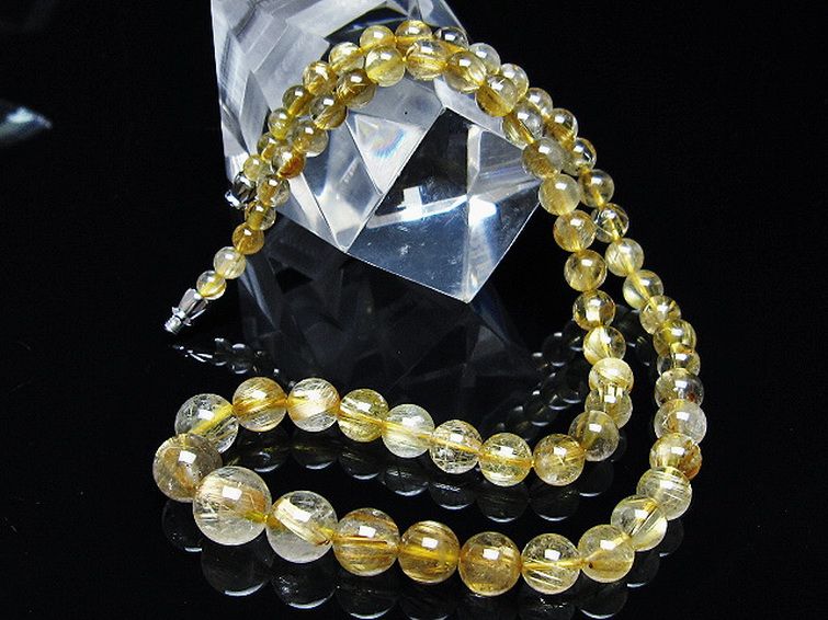 ゴールドタイチンルチル ネックレス 11mm [T162-698] 2枚目